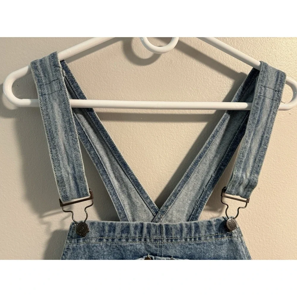 VINTAGE PACO Jeans Bib Overalls Wide leg BLUE DENIM Boyfriend SKATER Tag Size‎ S